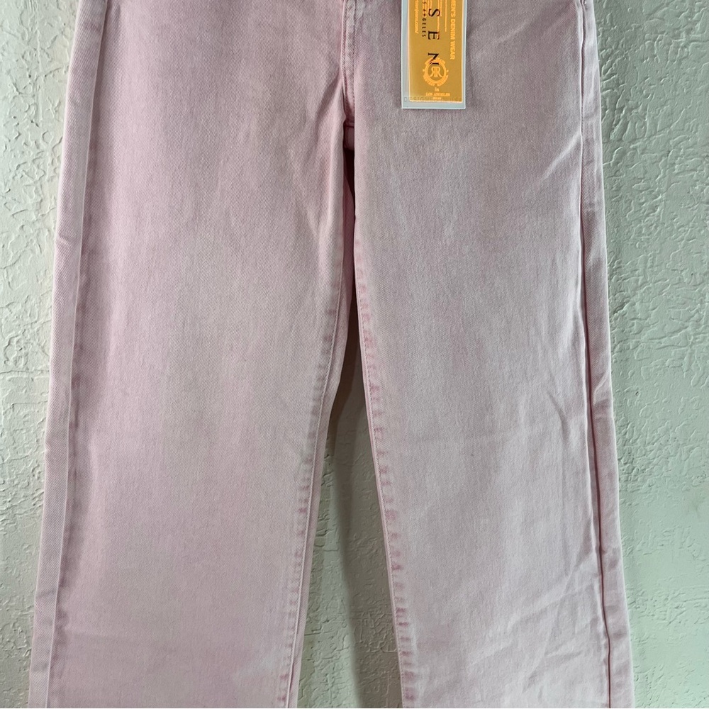 Risen High Rise Acid Pink Tummy Control Wide Leg Jeans - Picture 5 of 13